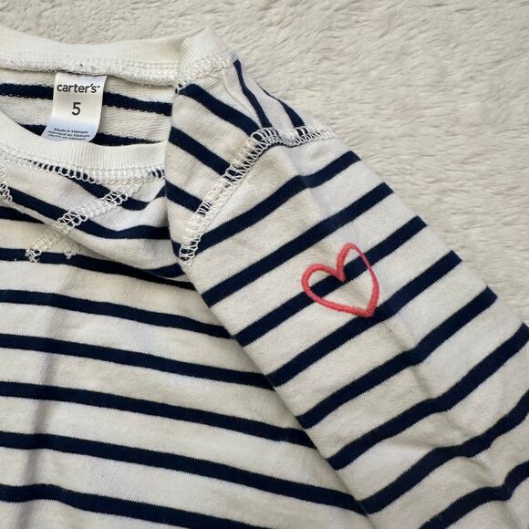 Nautical Stripes Chambray Skirted Top sz 5 Nautical theme top - Picture 4 of 5